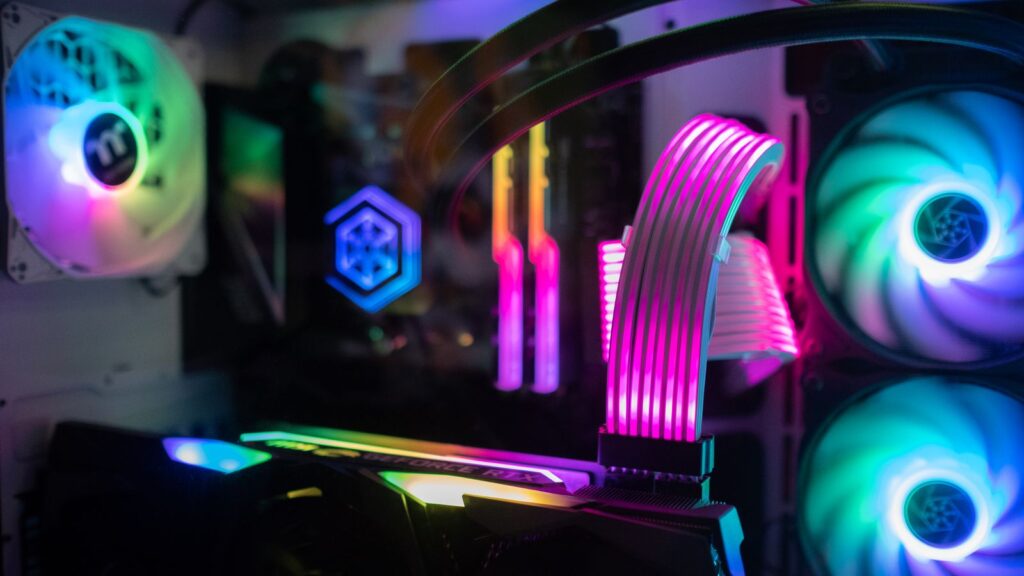 RGB-lit gaming PC hardware used as a generic illustration for Gears of War: E-Day PC requirements